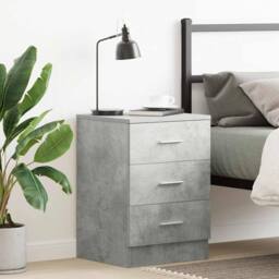 Berkfield Home Bedside Cabinet Concrete Grey 38x35x56 cm Engineered Wood - Size: 38 x 35 x 56 cm - thumbnail 2