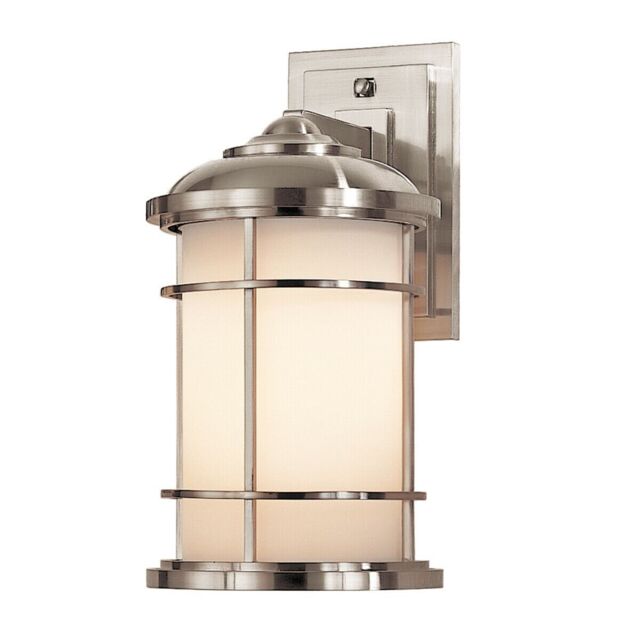 Loops Outdoor IP44 Wall Light Sconce Brushed Steel LED E27 60W Bulb External d00821 in Metallics