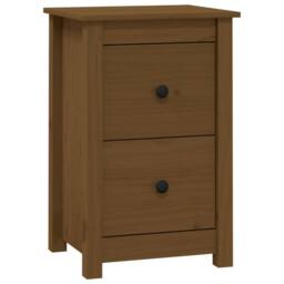 Berkfield Home Beautiful Bedside Cabinet Honey Brown 40x35x61.5 cm Solid Wood Pine - thumbnail 3