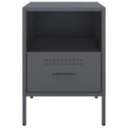 Berkfield Home Sturdy Bedside Cabinets 2 pcs Anthracite 36x39x50.5 cm Steel in Dark Grey - thumbnail 6