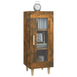 Berkfield Home Sideboard Smoked Oak 34.5x34x90 cm Engineered Wood in Brown - thumbnail 4