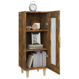 Berkfield Home Sideboard Smoked Oak 34.5x34x90 cm Engineered Wood in Brown - thumbnail 5