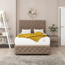 "Bed Choices Regency Bed Set No drawer With Mattress & 26"" Headboard in Taupe - Size: Super King" - thumbnail 2