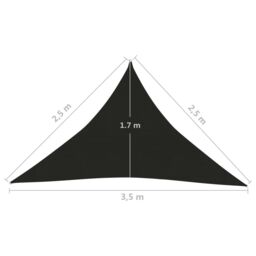 Berkfield Home Sunshade Sail 160 g/m ² Black 2.5x2.5x3.5 m HDPE - thumbnail 6