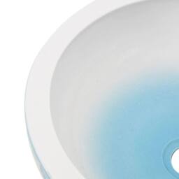 Berkfield Home Countertop Basin White & Blue Round Œ¶41x14 cm Ceramic - Size: 41x14 cm - thumbnail 5