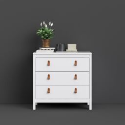 Furniture To Go Barcelona Chest 3 Drawers in White - thumbnail 6