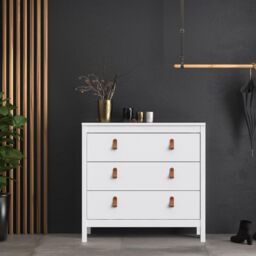 Furniture To Go Barcelona Chest 3 Drawers in White - thumbnail 5