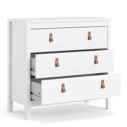 Furniture To Go Barcelona Chest 3 Drawers in White - thumbnail 4