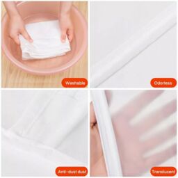 SPETLEK 10Pcs Clear Polythene Garment Covers Suit Dress Coat Dust Protector - thumbnail 3