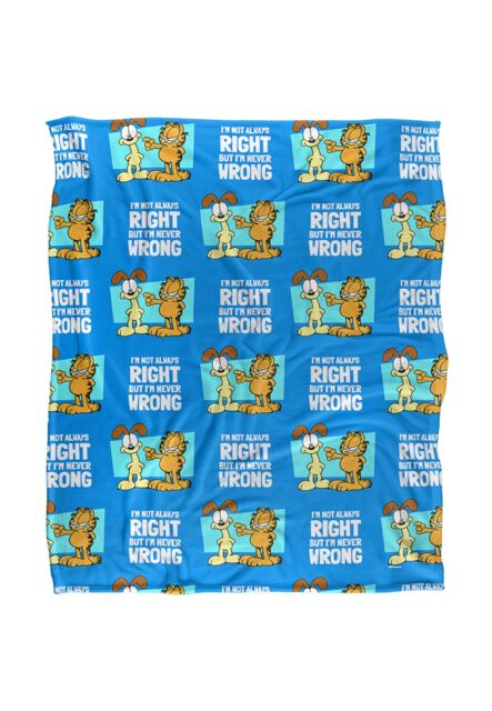 Garfield Not Always Right Silky Touch Super Soft Throw Blanket 152 X 127 cm in White - image 1