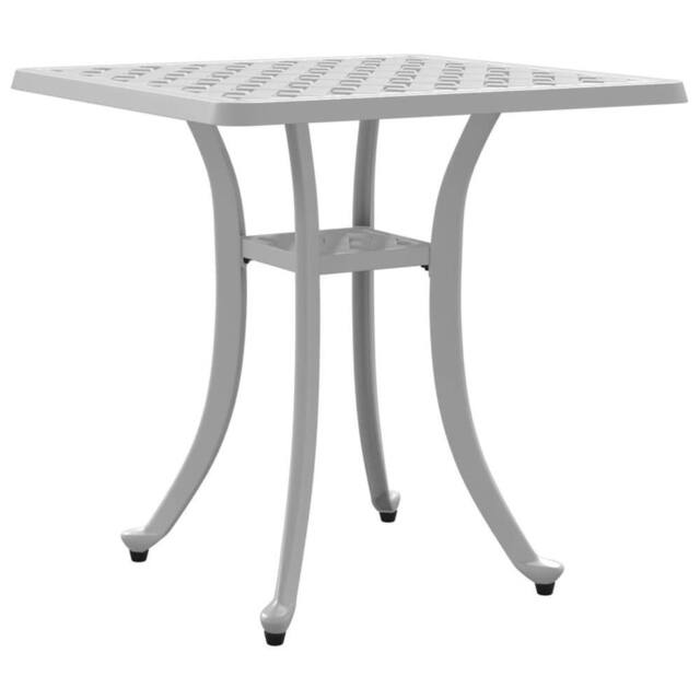 Berkfield Home Garden Table White 53x53x53 cm Cast Aluminium - Size: 53 x 53 x 53 cm - image 1