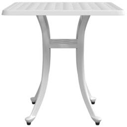 Berkfield Home Garden Table White 53x53x53 cm Cast Aluminium - Size: 53 x 53 x 53 cm - thumbnail 6