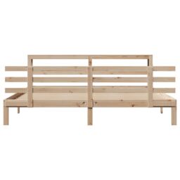 Berkfield Home Bed Frame with Headboard without Mattress 180x200 cm Super King in Brown - thumbnail 4