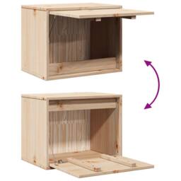 Berkfield Home Wall Cabinet 45x30x35 cm Solid Pinewood in Light Tan - Size: 45 x 30 x 35 cm - thumbnail 8