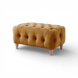 The Great Sofa Company Kensington Velvet Chesterfield Footstool in Gold - thumbnail 2