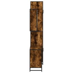 Berkfield Home 3 Piece Bathroom Furniture Set Smoked Oak Engineered Wood in Brown - thumbnail 6