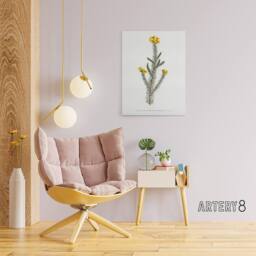 "Artery8 Sansom Smooth Parrot Pea Botanical Illustration Canvas Wall Art Print in White - Size: W12"" x H16""" - thumbnail 3