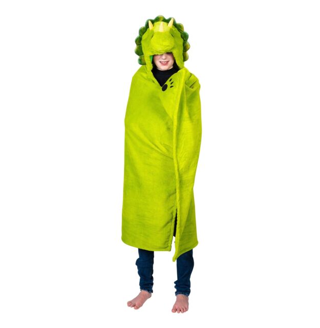 Noxxiez Dinosaur Hooded Animal Blanket in Green - image 1