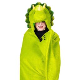 Noxxiez Dinosaur Hooded Animal Blanket in Green - thumbnail 2