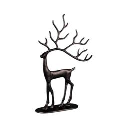 Four Candle Black Metal Reindeer Christmas Figurine 33cm Tall