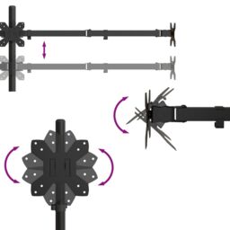Berkfield Home Triple Monitor Stand Black Steel VESA 75/100 mm - thumbnail 9