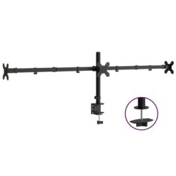Berkfield Home Triple Monitor Stand Black Steel VESA 75/100 mm - thumbnail 2