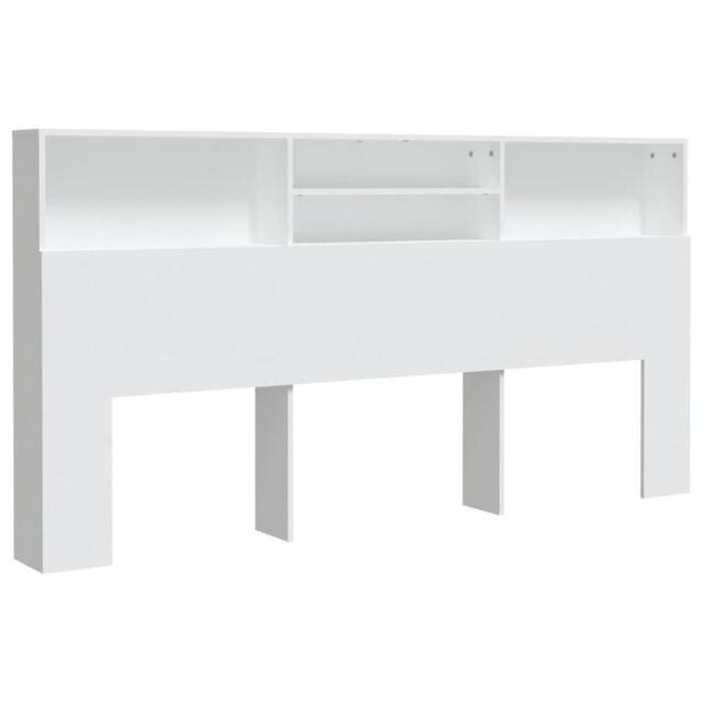 Berkfield Home Headboard Cabinet White 200x19x103.5 cm - image 1