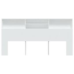 Berkfield Home Headboard Cabinet White 200x19x103.5 cm - thumbnail 3