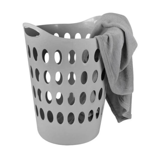 Nordara New Plastic 50L Laundry Basket Grey - image 1