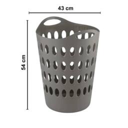 Nordara New Plastic 50L Laundry Basket Grey - thumbnail 2