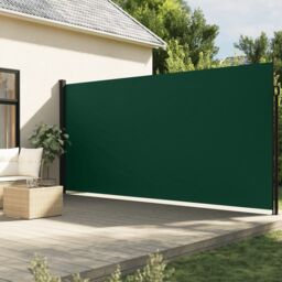 Berkfield Home Retractable Side Awning Dark Green 200x600 cm - thumbnail 1