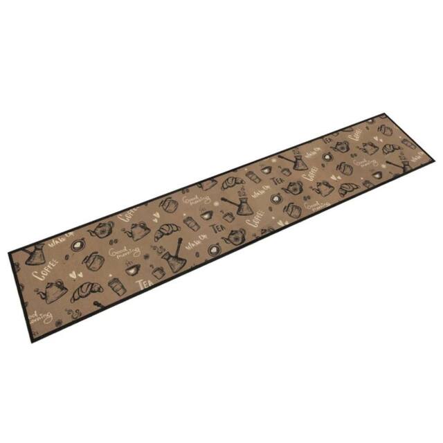 Berkfield Home Kitchen Rug Washable Morning Brown 60x300 cm Velvet - image 1