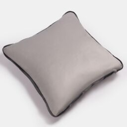 OHS 2 Pack Matte Velvet Piped Cushion Covers Home Decor Set in Light Grey - Size: 45 cm x 45 cm - thumbnail 4