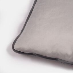 OHS 2 Pack Matte Velvet Piped Cushion Covers Home Decor Set in Light Grey - Size: 45 cm x 45 cm - thumbnail 5