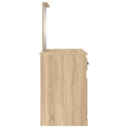 Berkfield Home Dressing Table with Mirror Sonoma Oak 130x50x132.5 cm in Light Tan - thumbnail 7