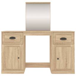 Berkfield Home Dressing Table with Mirror Sonoma Oak 130x50x132.5 cm in Light Tan - thumbnail 6