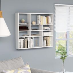 Berkfield Home Wall Shelf White 90x16x78 cm Engineered Wood - Size: 90 x 16 x 78 cm