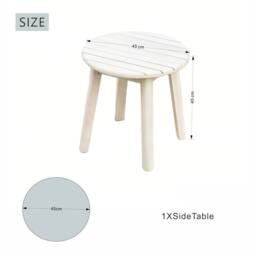 Direct Wicker Naturally Sanded Acacia Wood Side Table - Compact & Portable in Cream - Size: 1 Pack - thumbnail 2