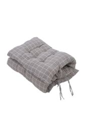 Living and Home 110cm L x 40cm W Plaid Print Beach Chair Seat Cushion Button Tufted Lounge Cushion in Grey - Size: 110 cm L x 40 cm W - thumbnail 4