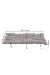 Living and Home 110cm L x 40cm W Plaid Print Beach Chair Seat Cushion Button Tufted Lounge Cushion in Grey - Size: 110 cm L x 40 cm W - thumbnail 7