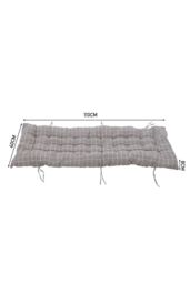 Living and Home 110cm L x 40cm W Plaid Print Beach Chair Seat Cushion Button Tufted Lounge Cushion in Grey - Size: 110 cm L x 40 cm W - thumbnail 3