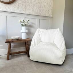 rucomfy Beanbags rucomfy Indoor Large Snuggle Bean Bag Chair - Adults Jumbo Cord in Ivory