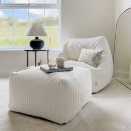 rucomfy Beanbags rucomfy Indoor Large Snuggle Bean Bag Chair - Adults Jumbo Cord in Ivory - thumbnail 2