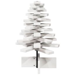 Berkfield Home Wooden Christmas Tree for Decoration White 60 cm Solid Wood Pine - thumbnail 4