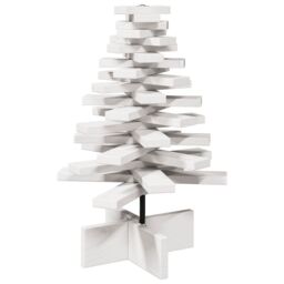 Berkfield Home Wooden Christmas Tree for Decoration White 60 cm Solid Wood Pine - thumbnail 5