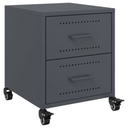 Berkfield Home Bedside Cabinets 2 pcs Anthracite 36x39x43.5 cm Steel in Black - thumbnail 6