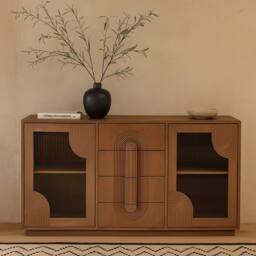 Wyld Haus New Mexico Large Mango Wood Sideboard Natural 4 Drawers 2 Doors in Brown - thumbnail 2