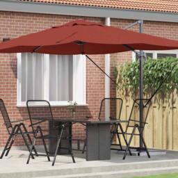 Berkfield Home Modern Cantilever Umbrella Terracotta Polyester, Steel Large in Burnt Orange - thumbnail 2