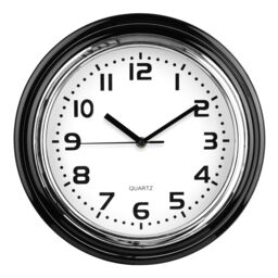 Orsina Chrome Finish Plastic Wall Clock in Black