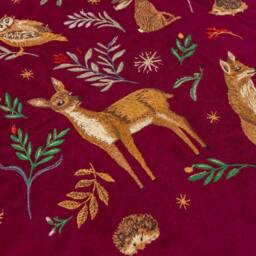 Furn Berry Woods Velvet Cushion in Burgundy - Size: 45 cm x 45 cm - thumbnail 5